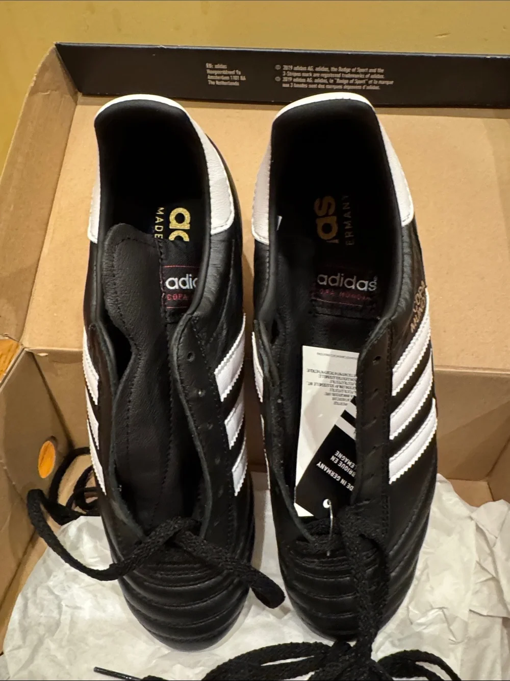 adidas Black & White Copa Mundial soccer cleats. NWT
